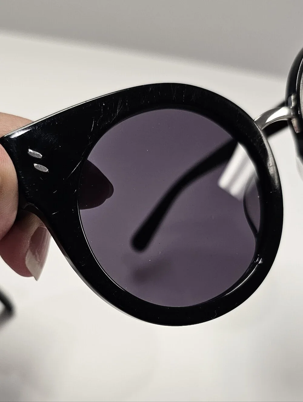 Stella McCartney Rounded Cat-Eye Black Sunglasses